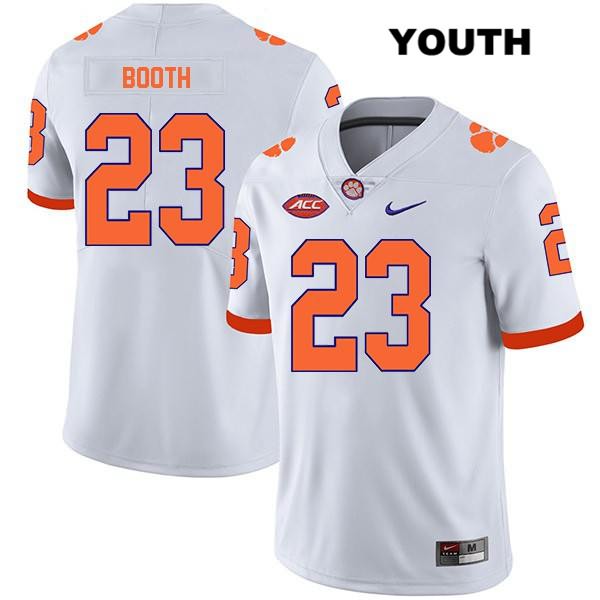 Youth Clemson Tigers #23 Andrew Booth Jr. Stitched White Legend Authentic Nike NCAA College Football Jersey QHH0446WE